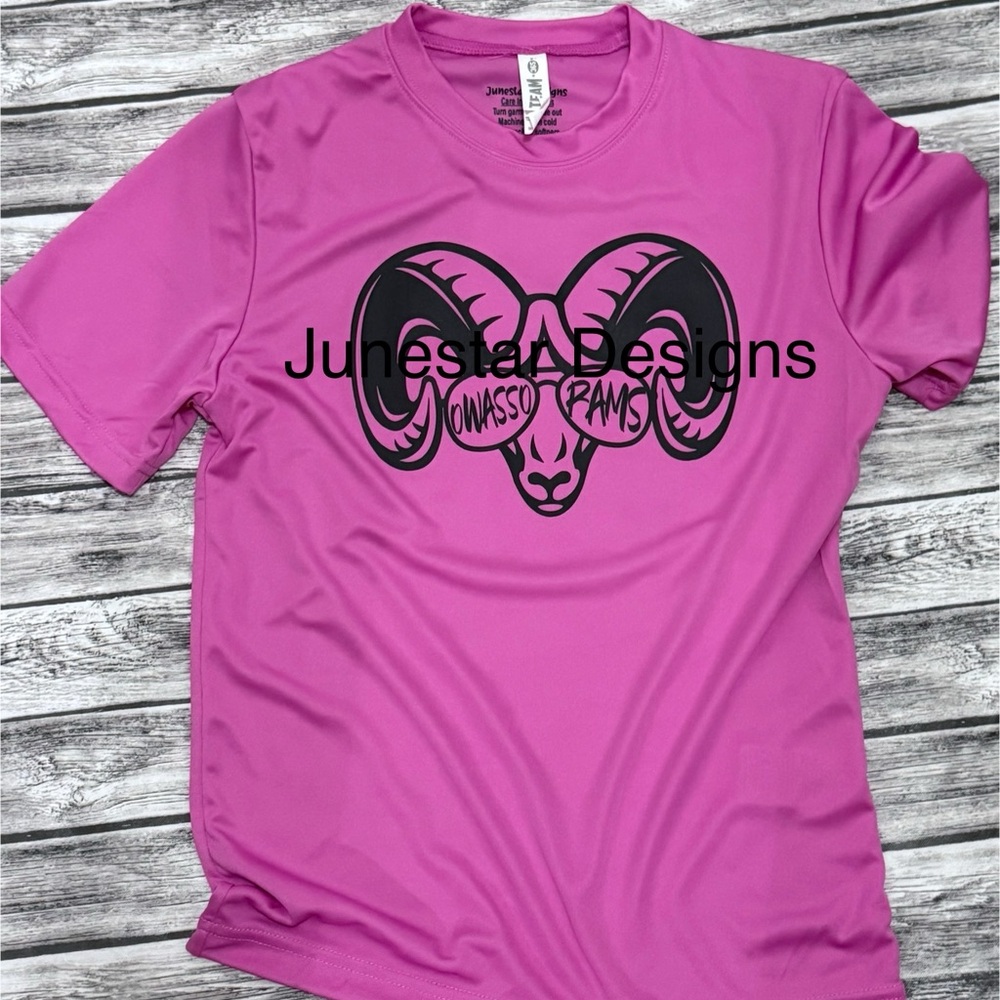 Pink Graphic T-Shirt with Ram Design